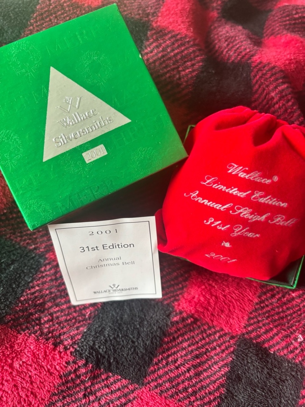 2001 Keepsake - Silver Wallace 31st Limited Edition Christmas Bell